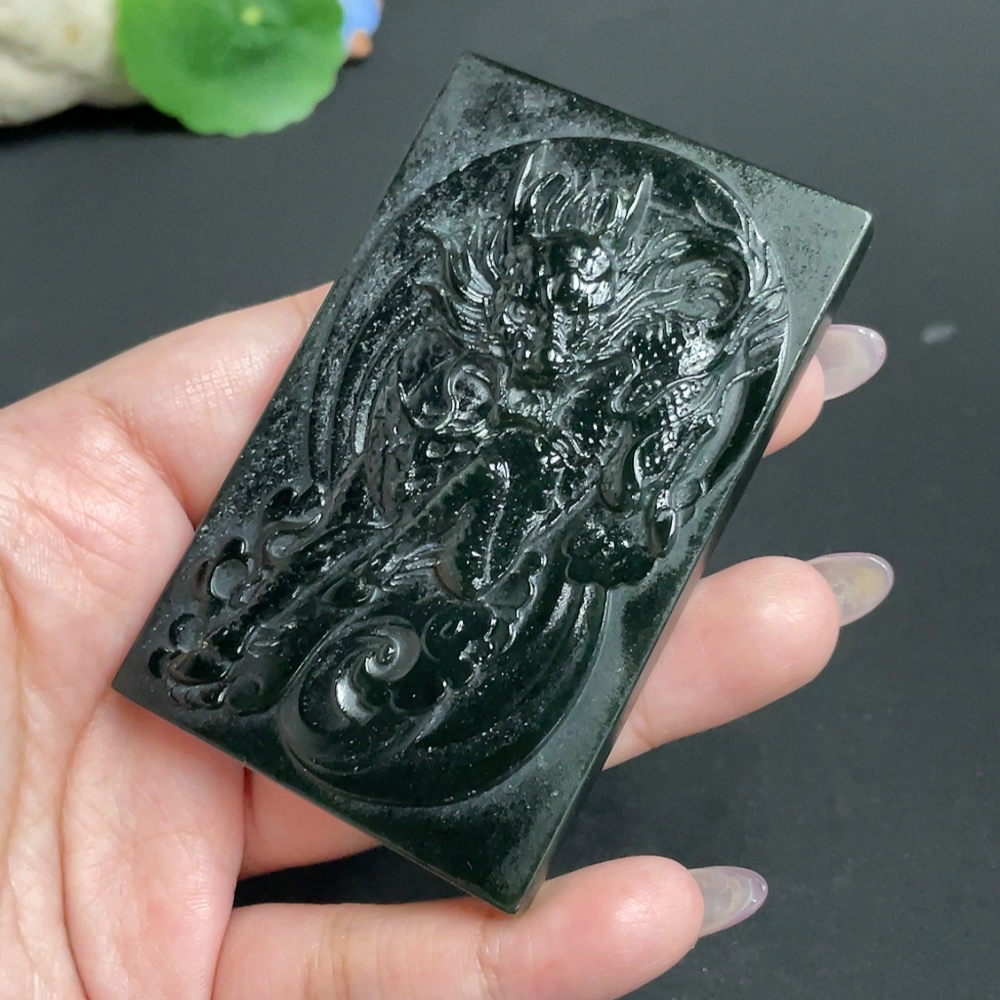 H33902049 Hetian Jade Pendant, Auspicious Beast, Total Weight: Approx. 91.2g