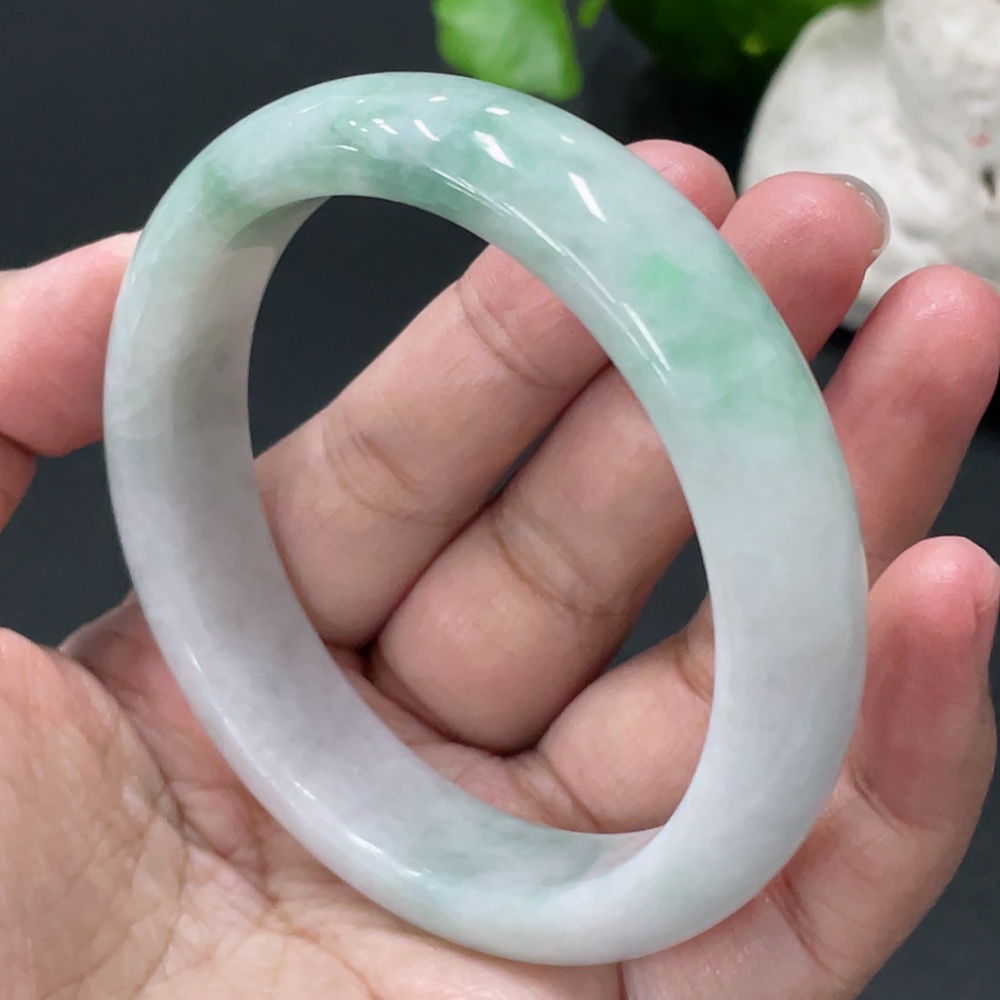 F34019654 Jadeite Round Bracelet, Total Weight Approx. 69.3g, With Breakage/Defect, Size 59.1