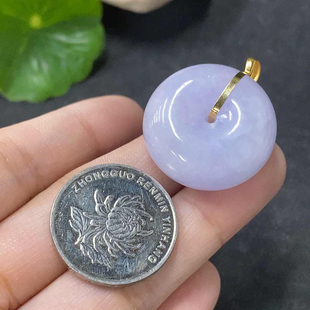 F33942411 Jadeite Pendant Peace Buckle 18k Total Weight Approx. 14.17g