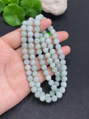 F30452014 Jadeite Bead Necklace Approx. 7.4mm Total Weight Approx. 70.8g