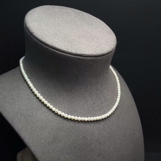 C27048576 Pearl Beaded Necklace Non-Gold Setting Approx. 3.4mm Total Weight About 7.81g