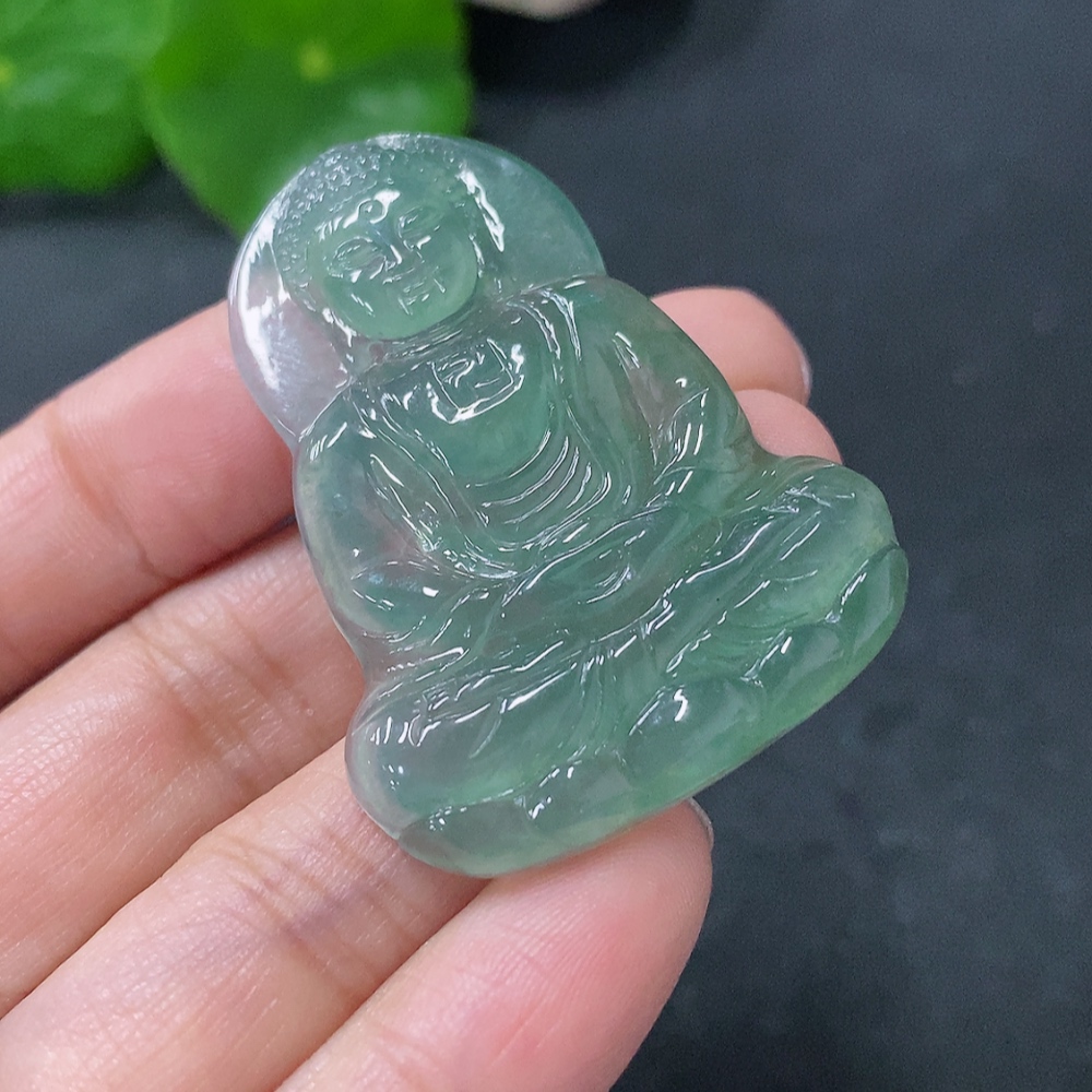 F35088643 Jadeite Great Tathagata Pendant, Total Weight Approx. 11.58g