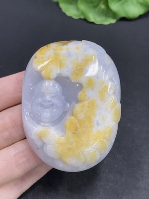 F31687640 Jadeite Buddha Pendant, Total Weight Approx. 98.1g (Color Origin Undetermined)