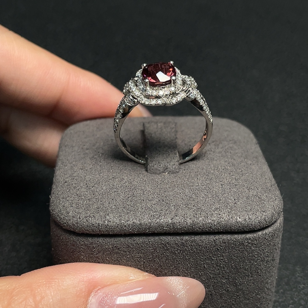 C34041080 Tourmaline Ring Non-Diamond PT950 Total Weight Approx.4.57g Size16.5 Stone6.4*6.3mm