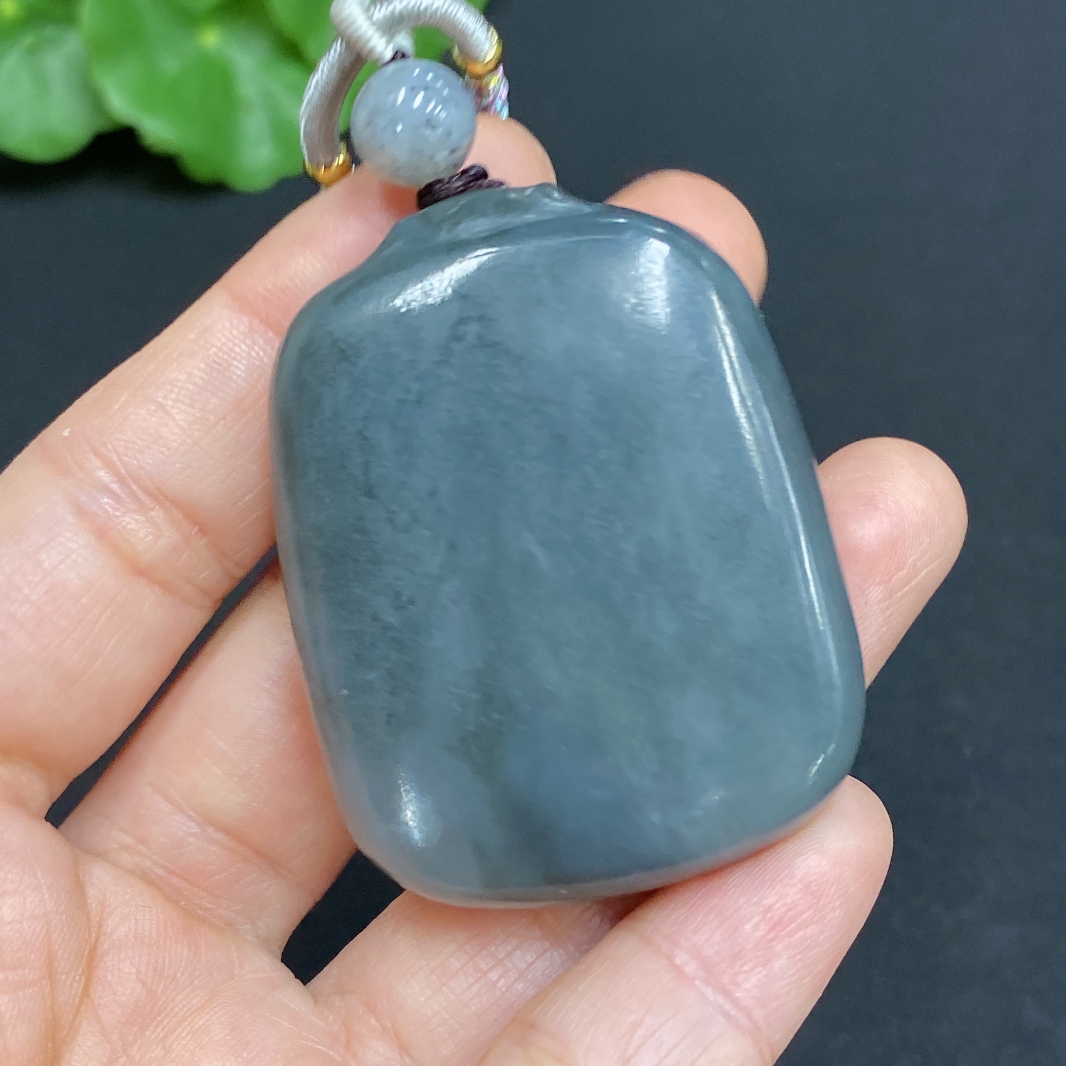 H28281546 Hetian Jade Pendant, Plain Pendant, Total Weight (with rope): 45.9g