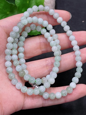 F32780237 Jadeite Bead Necklace Non-Gold Total Weight Approx. 29.14g Size About 5.6mm