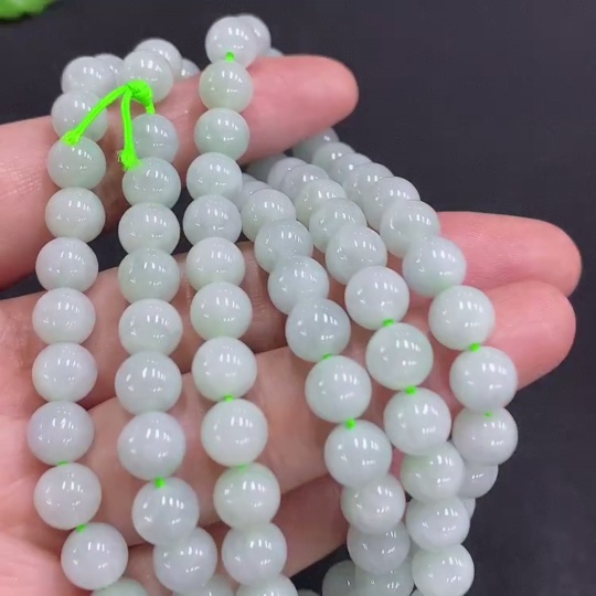 F30452014 Jadeite Bead Necklace Approx. 7.4mm Total Weight Approx. 70.8g