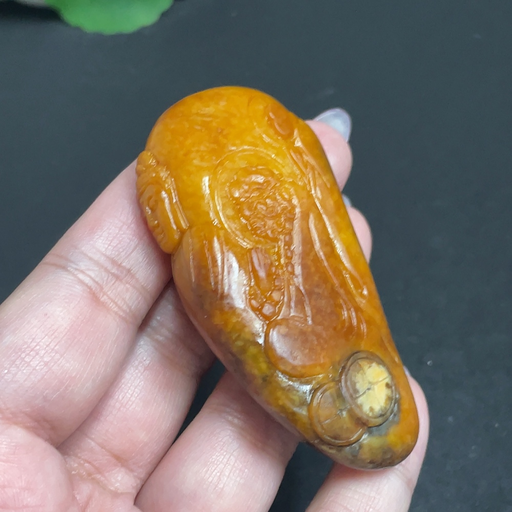 H32805545 Hetian Jade Pendant - Patriarch Bodhidharma - Contains Other Mineral Components - Undetermined Skin Color Origin - Total Weight Approximately 55.7g