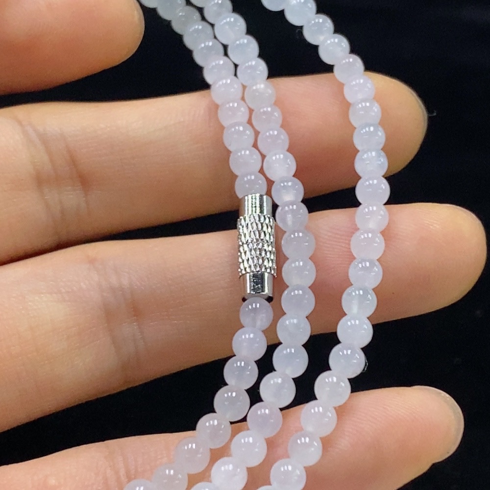 F33861545 Jadeite Bead Necklace Approx. 3.5mm Total Weight Approx. 15.36g Non-Gold