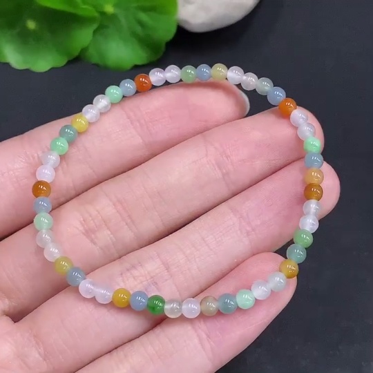 F32807705 Jadeite Beads Bracelet Total Weight Approx. 3.7g Size Approx. 3.6mm