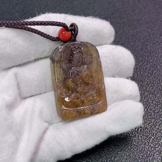 C33923375 Crystal Pendant Non-Gold Total Weight Approx. 23.77g with String