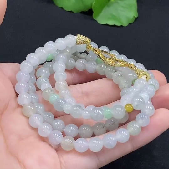 F32787558 Jadeite Bead Necklace Approx. 6.2mm Total Weight Approx. 41.3g Non-Gold Setting Color Origin Undetermined