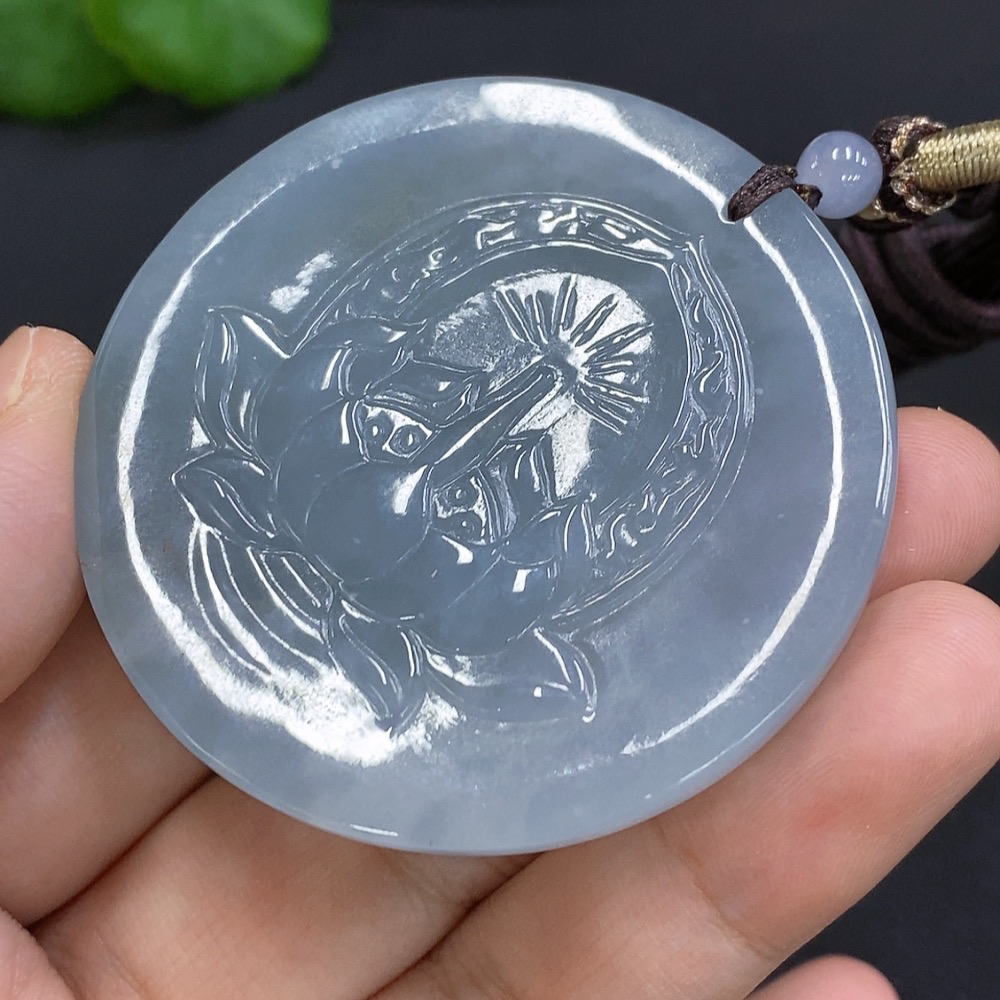 F20203437 Jadeite Amitabha Pendant Total Weight 55.276g