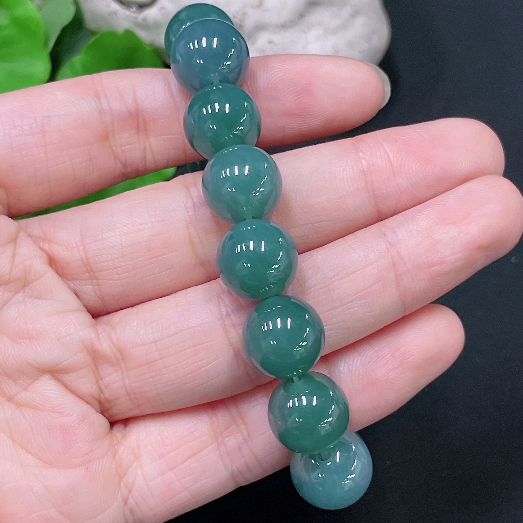 F33866307 Jadeite Bracelet Bead Size Approx. 11.8mm Total Weight Approx. 43.48g
