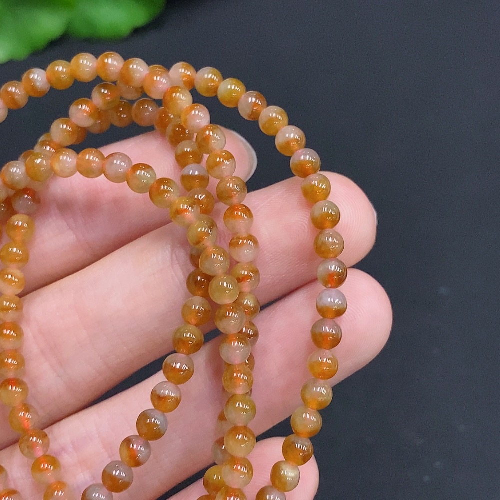 F30554834 Jadeite Bead Necklace Non-Gold Setting Approx. 3.6mm Total Weight About 17.3g Color Origin Undetermined