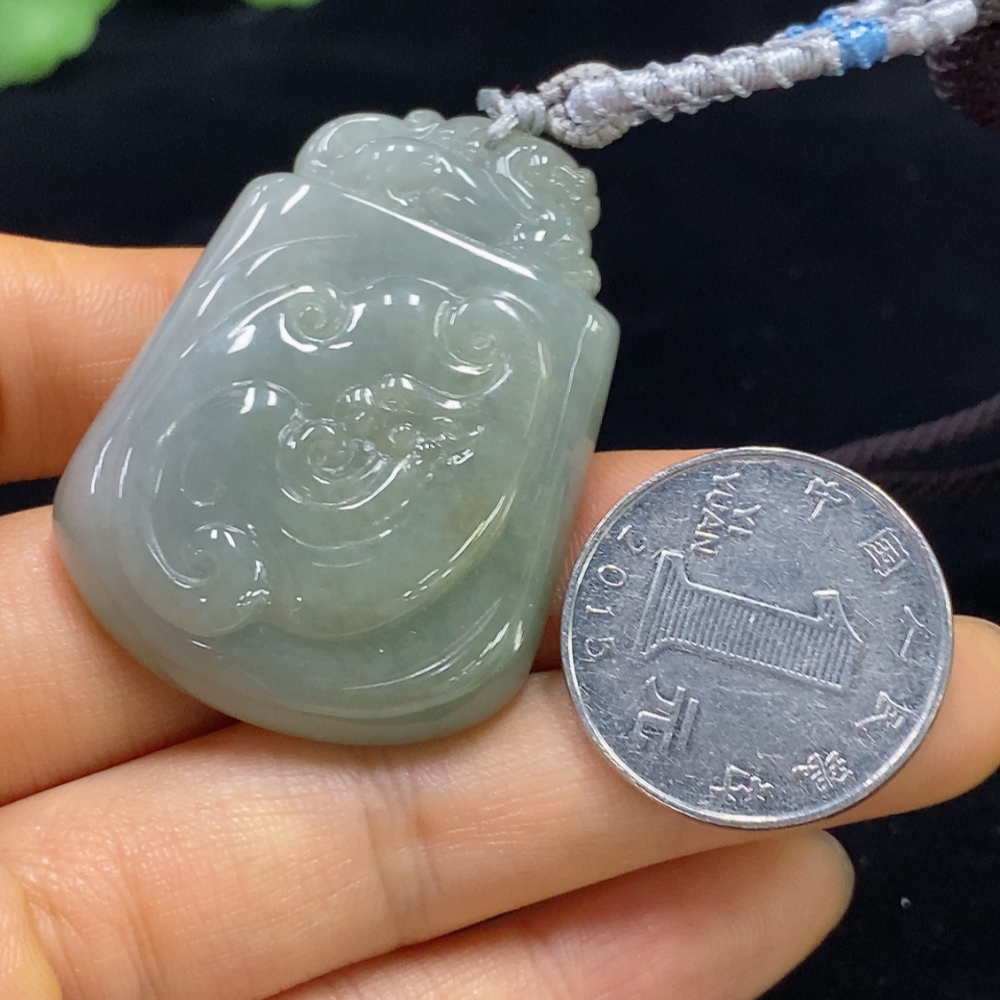 F34044938 Jadeite Pixiu Pendant Total weight approx. 30.09g (including rope weight)