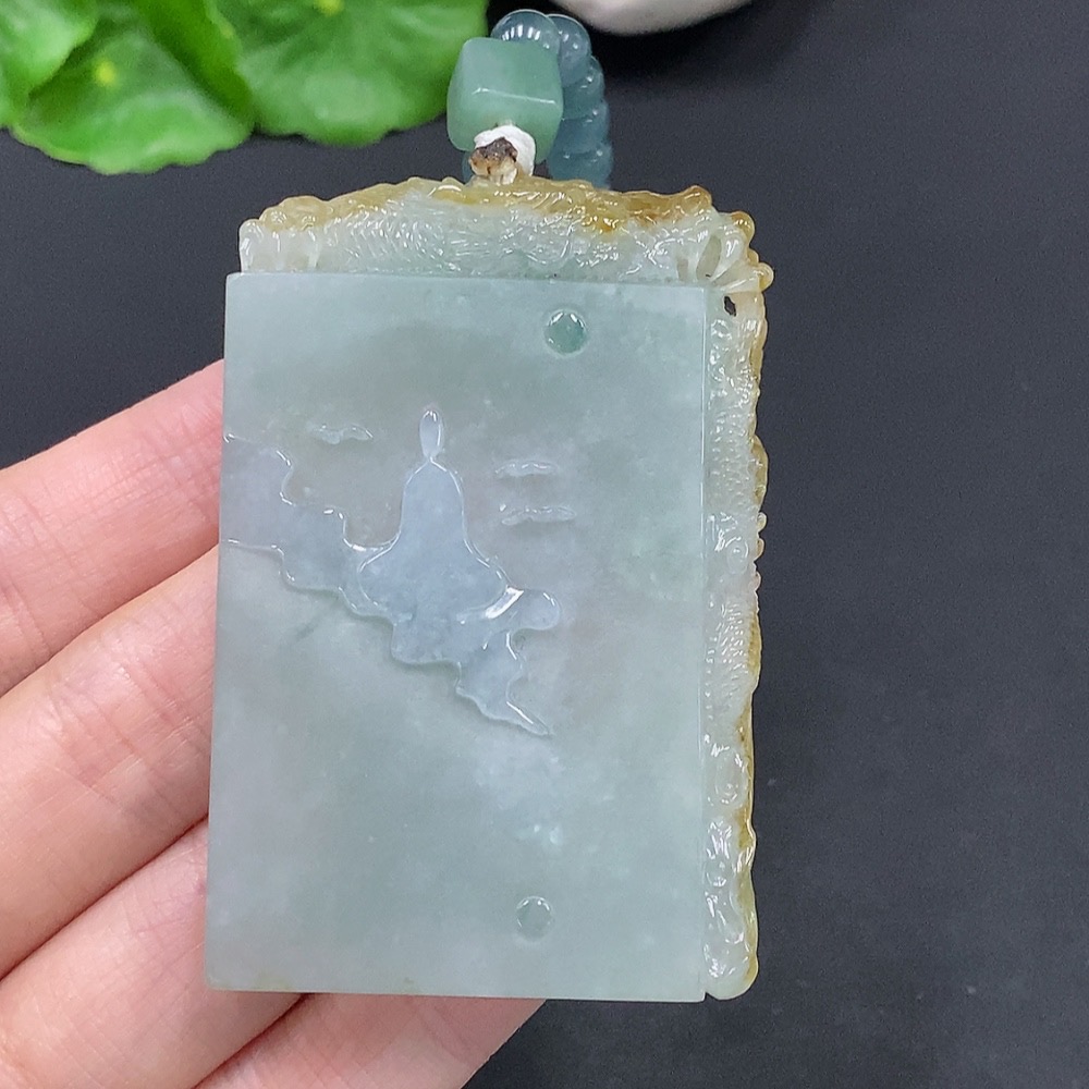 F28218801 Jadeite Enlightenment Pendant Total weight about 90g (including rope weight) Color origin undetermined