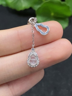 F35090340 Jadeite Gourd Inlaid Necklace Non-Gold Inlaid Total Weight About 2.52g