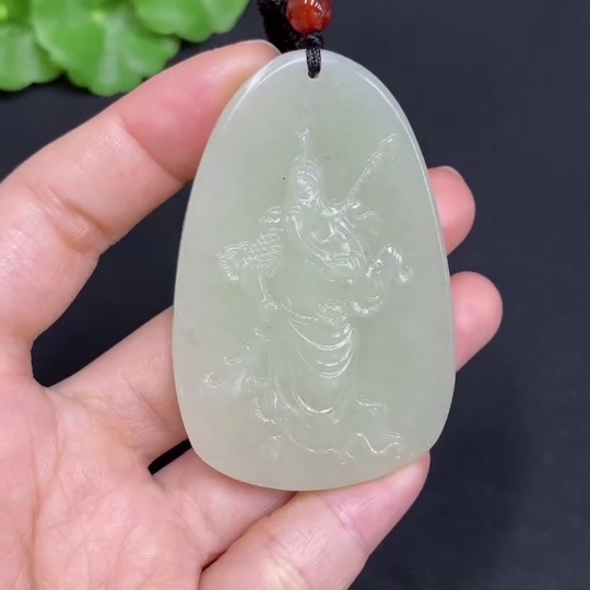 H28311828 Hetian Jade Pendant Guan Gong Gross Weight (with rope) 38.7g
