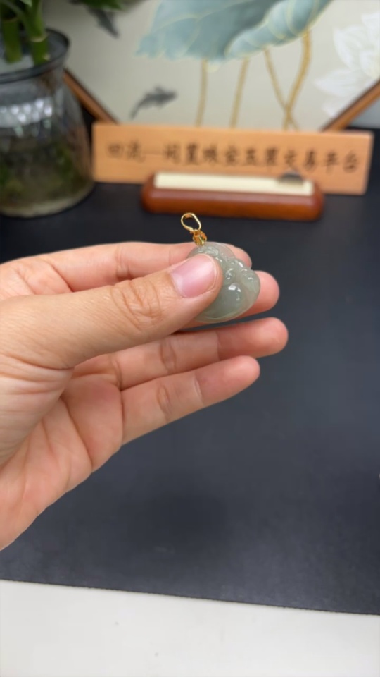 F34043651 Jadeite Pendant Buddha Non-Gold With Non-A Beads Total Weight Approx. 5.95g