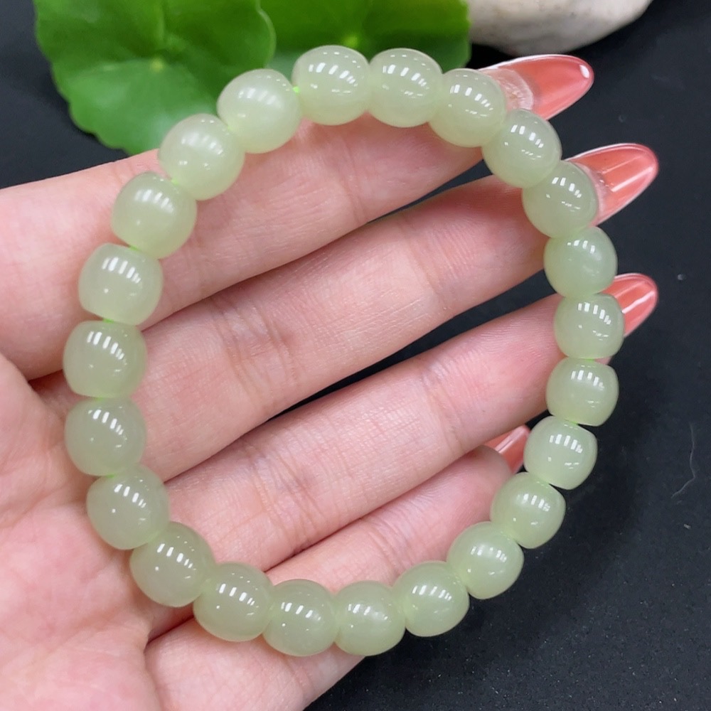 H34016928 Hetian Jade Bracelet Approx.8mm Total Weight Approx.21.1g