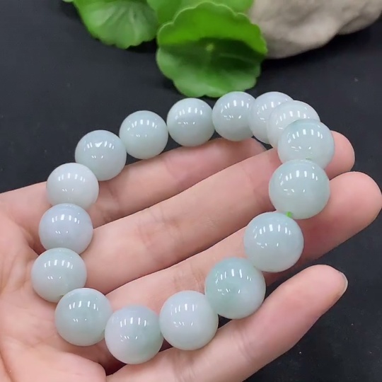 F34996788 Jadeite Bracelet Approx. 12.5mm Beads Total Weight Approx. 53.87g