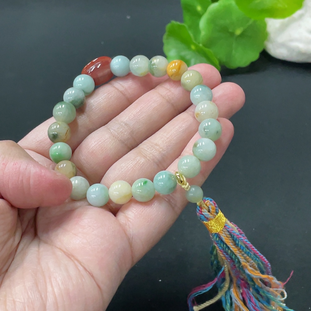 F35109738 Jadeite Bracelet Approx. 8.4mm Total Weight 23g Non-gold Accessories Non-A Beads