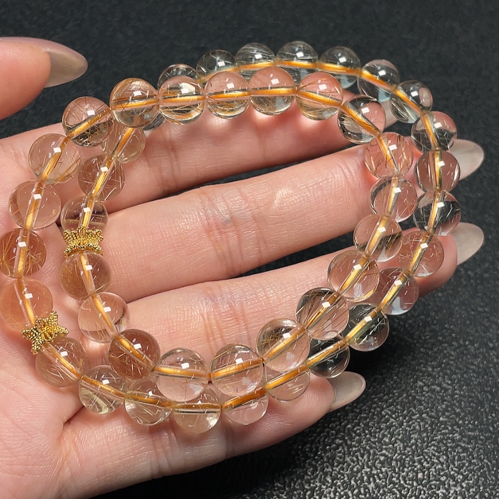 C34066963 Crystal Bead Chain Total Weight Approx. 38.51g Size 8.7mm Non-Gold