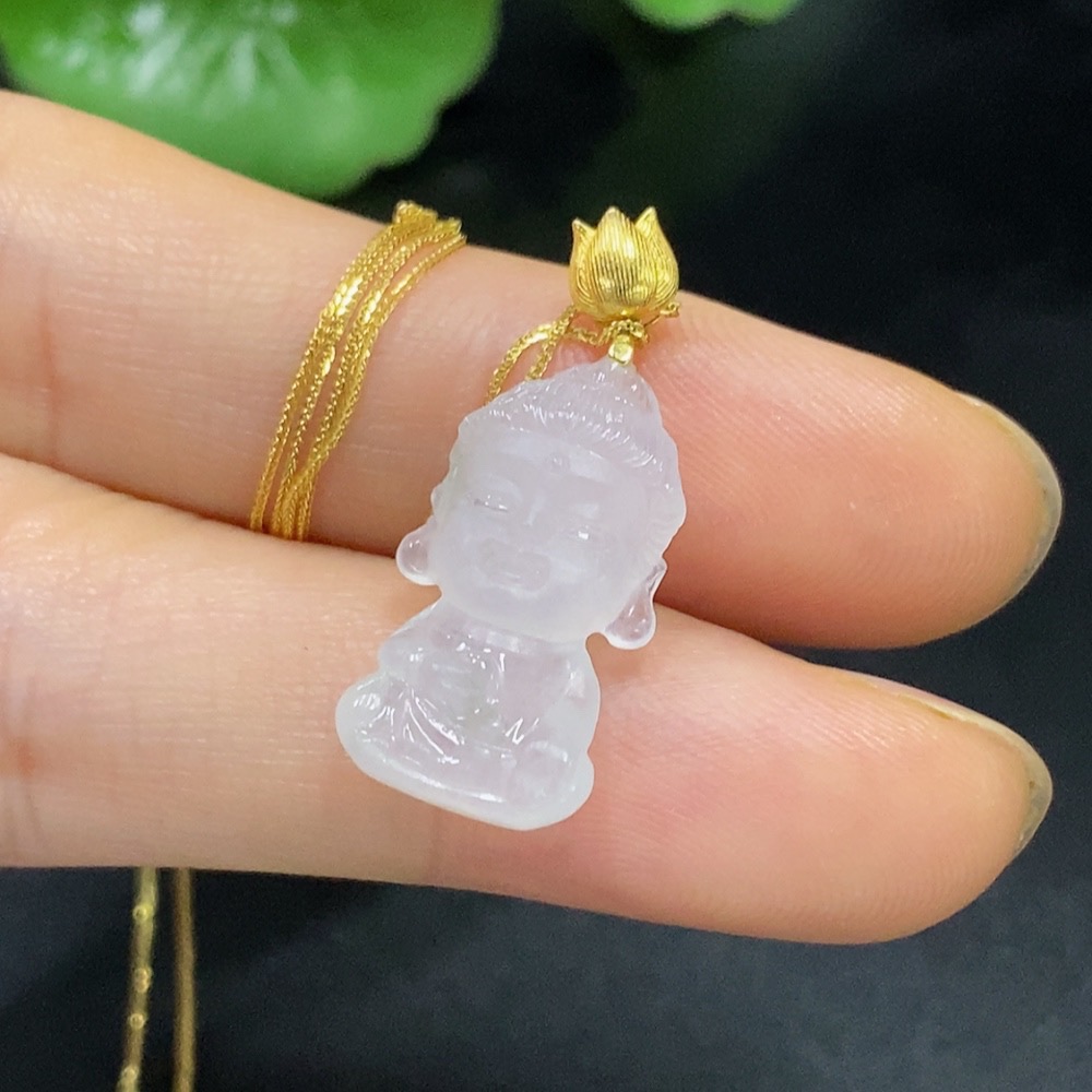 F27141853 Jadeite Pendant Baby Buddha 18k Approx. Total Weight 2.55g