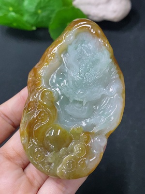 F28251943 Jadeite Pendant Dragon Plaque Total Weight Approx. 88.64g Color Origin Undetermined
