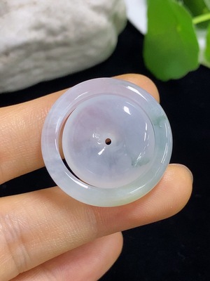 F46518069 翡翠戒圈 26圈口/平安扣（尺寸卡 20.6/5.6mm）挂件 一手走 货品总重约9.75克