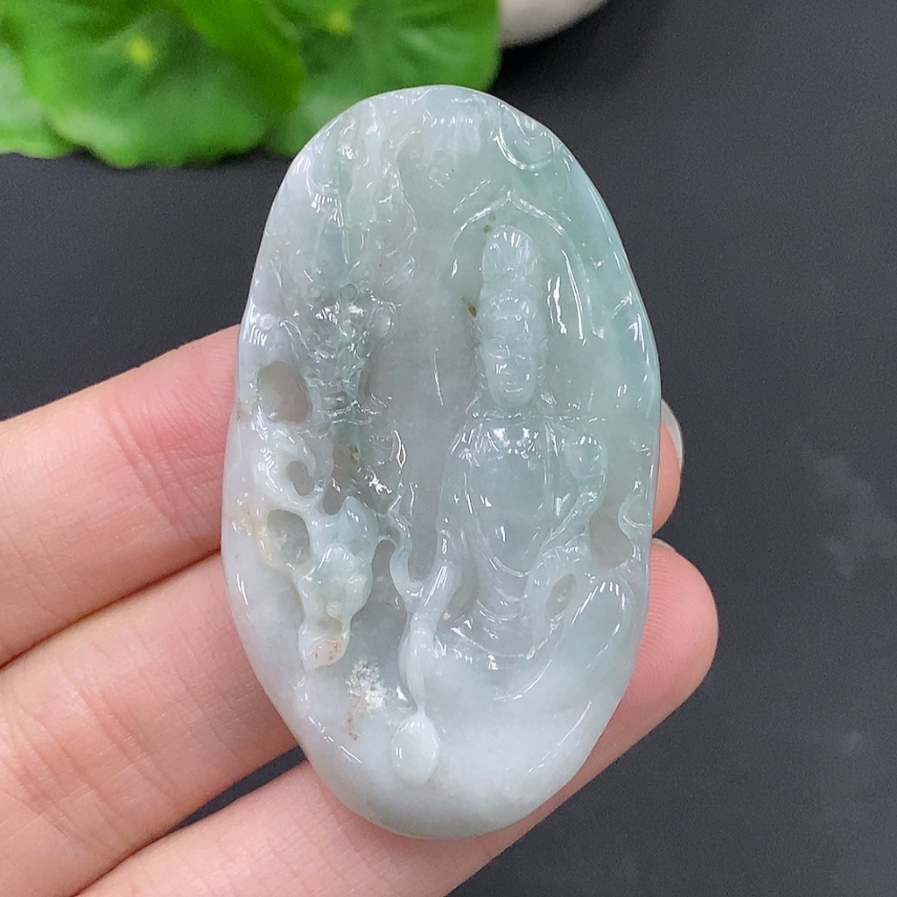 F25918184 Jadeite Guanyin Pendant, Total Weight Approx. 19.7g