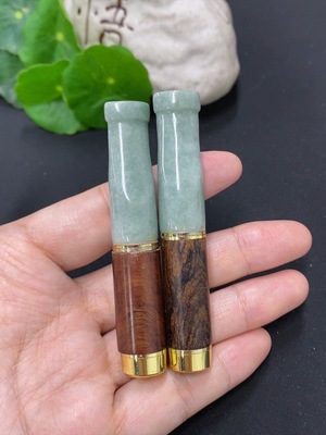 F46594007 翡翠烟嘴一手走 非金