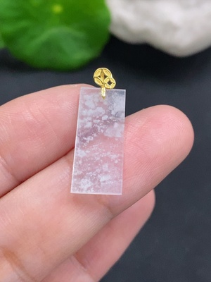 F34001212 Jadeite Plain Pendant (No imprint, surface gold content Au75%) total weight approx. 0.9g