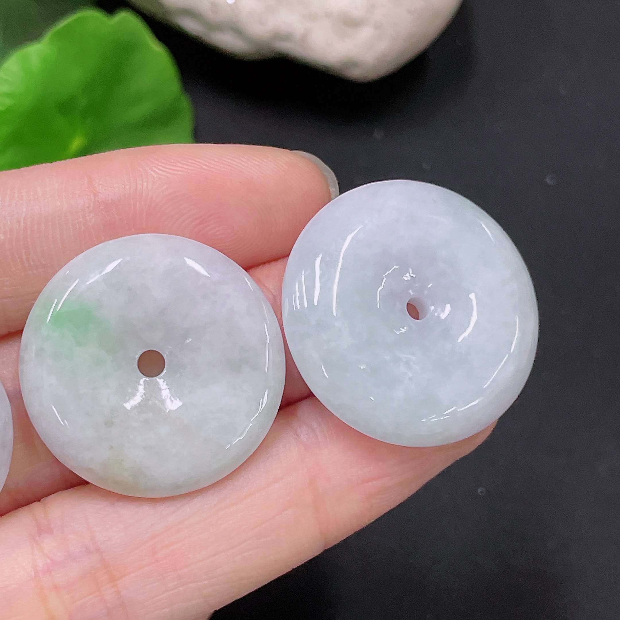 F33892984 Jadeite Peace Pendant with Non-Grade A Bead