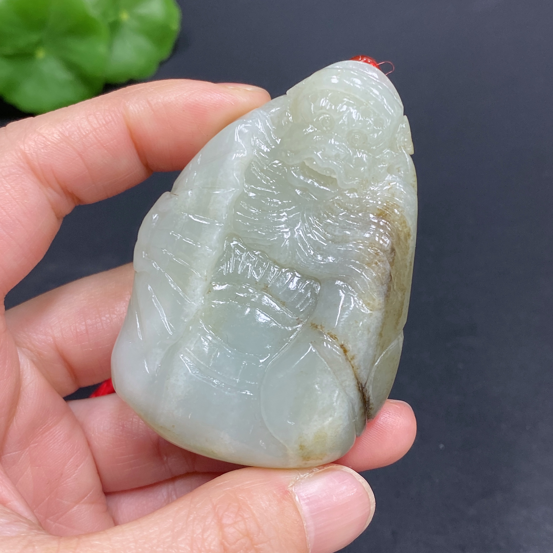 H25915015 Hetian Jade Handheld Carving - Zhong Kui