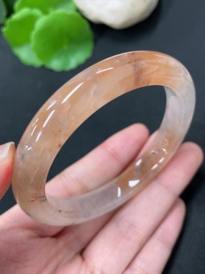 H41892019 非洲翠（独龙玉）正圈手镯 圈口54.5   货品总重约37.8g