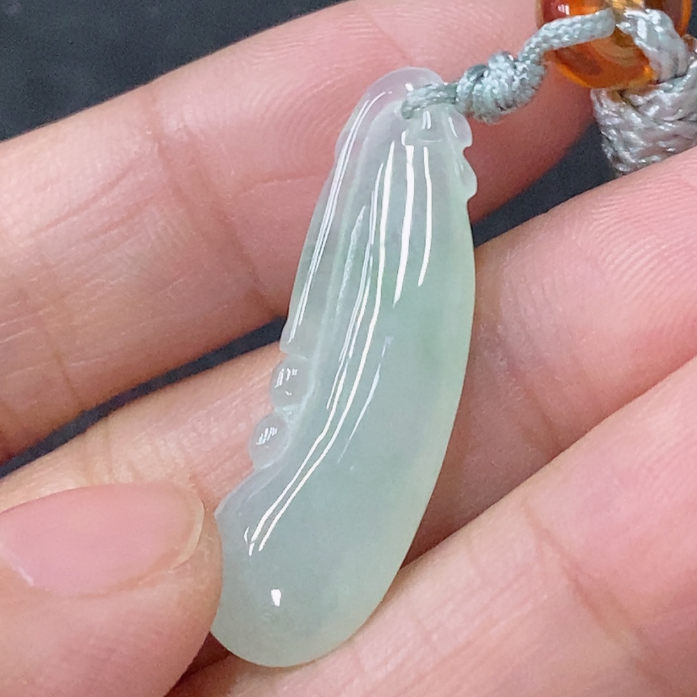 F31692150 Jadeite Pendant Fu Gua, Total Weight Approx. 3.74g (including rope)