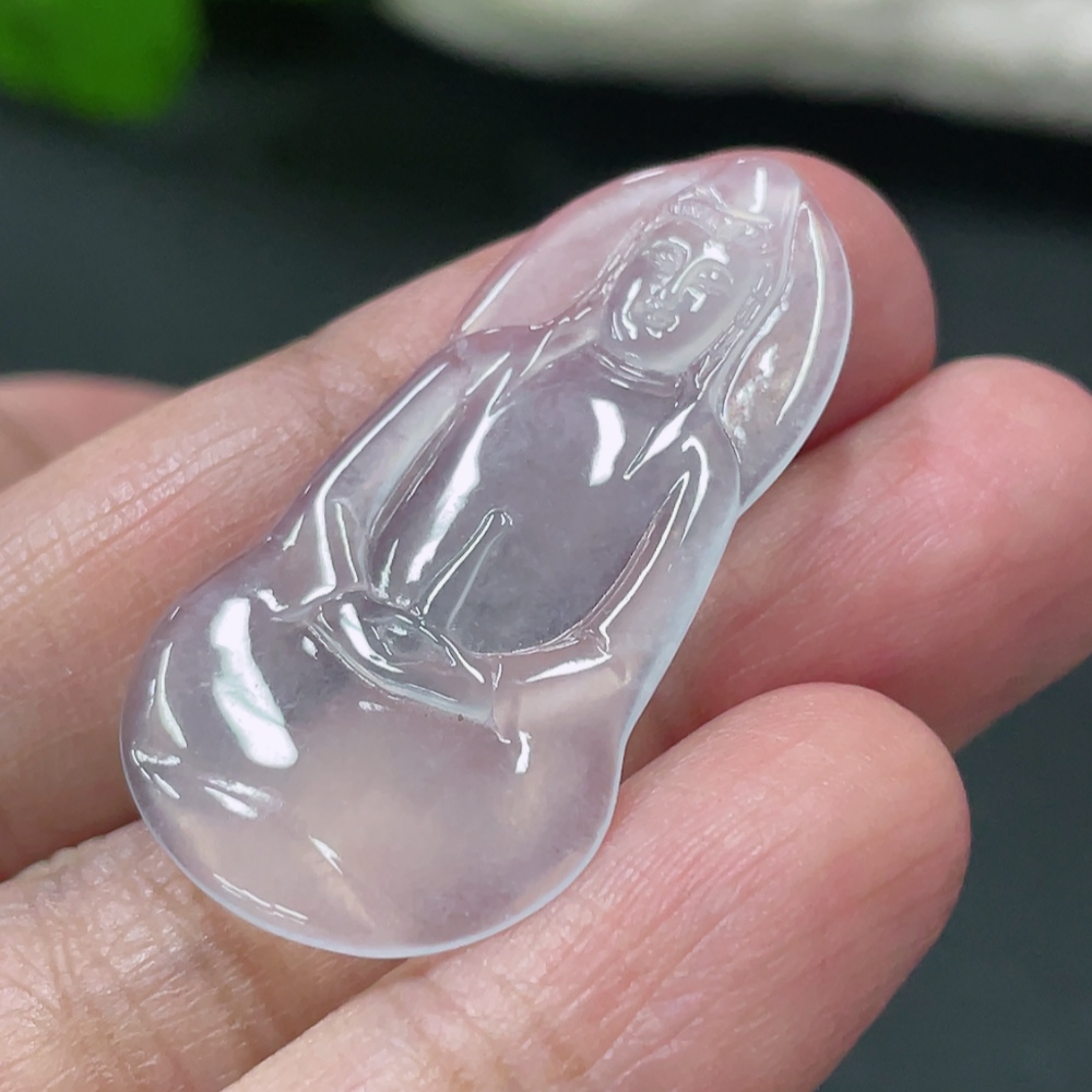 F33935874 Jadeite Guanyin Inlay Piece, Total Weight Approx. 2.48g