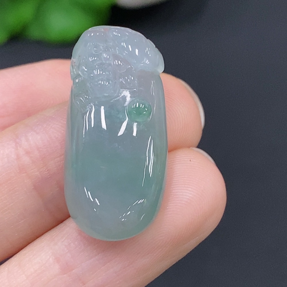 F28271596 Jadeite Auspicious Melody Pendant Total Weight Approx. 6.6g