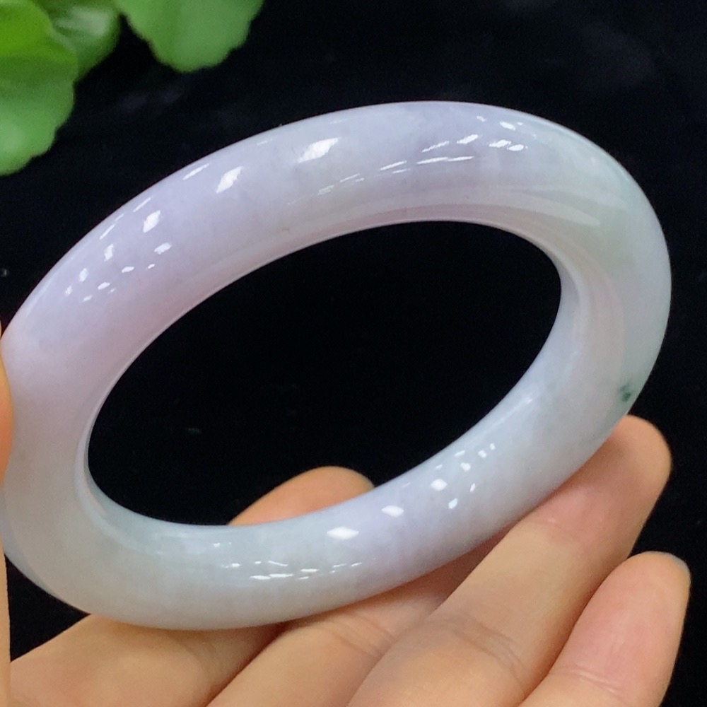 F34973933 Jadeite Round Bangle Size 56.7 Total Weight Approx. 85.58g with Color Polishing Powder