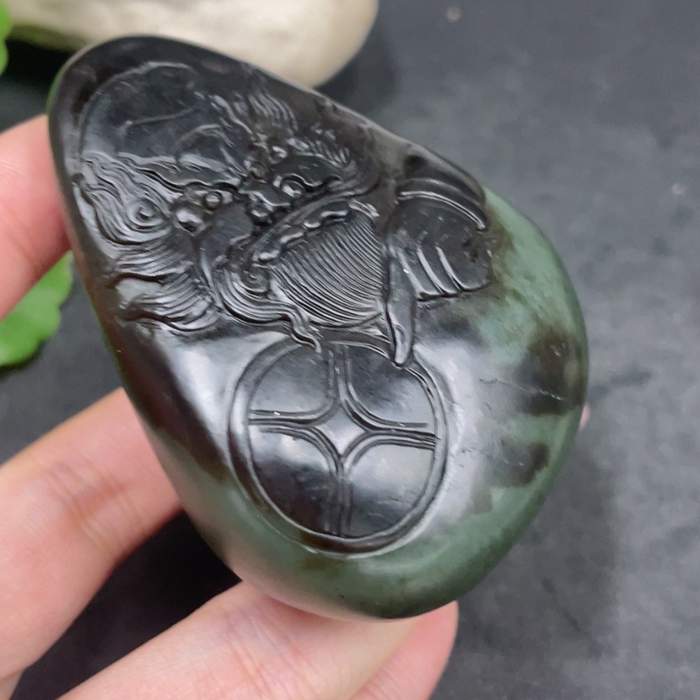 H33924675 Hetian Jade Handheld Carving - Zhong Kui - Undetermined Skin Color Origin - Total Weight Approx. 180.3g