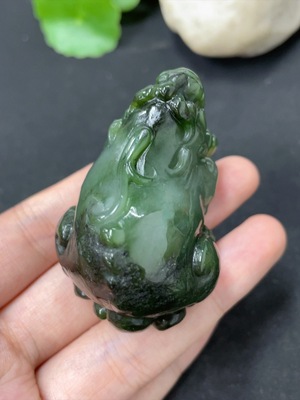 H42956591 和田玉碧玉挂件  貔貅   货品总重约78.2g