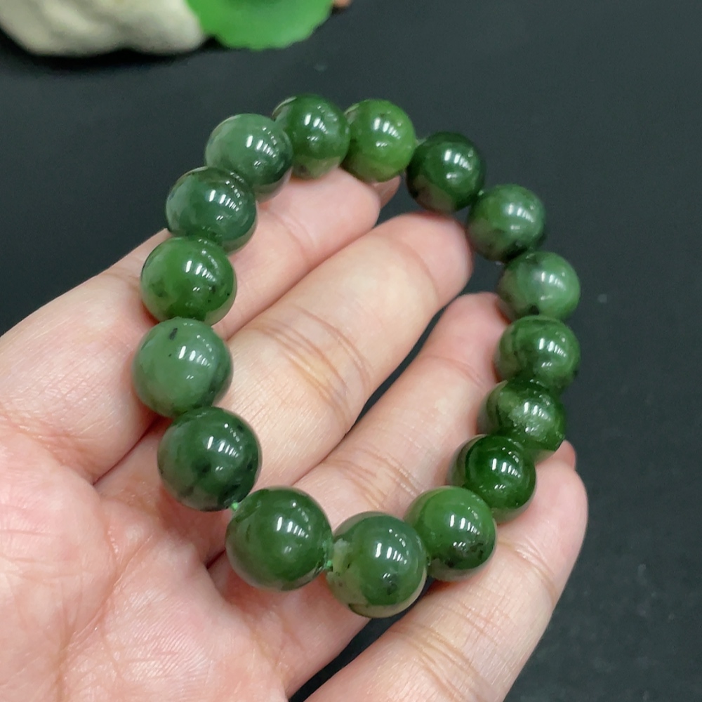 H34004426 Hetian Jade Bracelet Approx. 11.4mm Total Weight Approx. 40.4g
