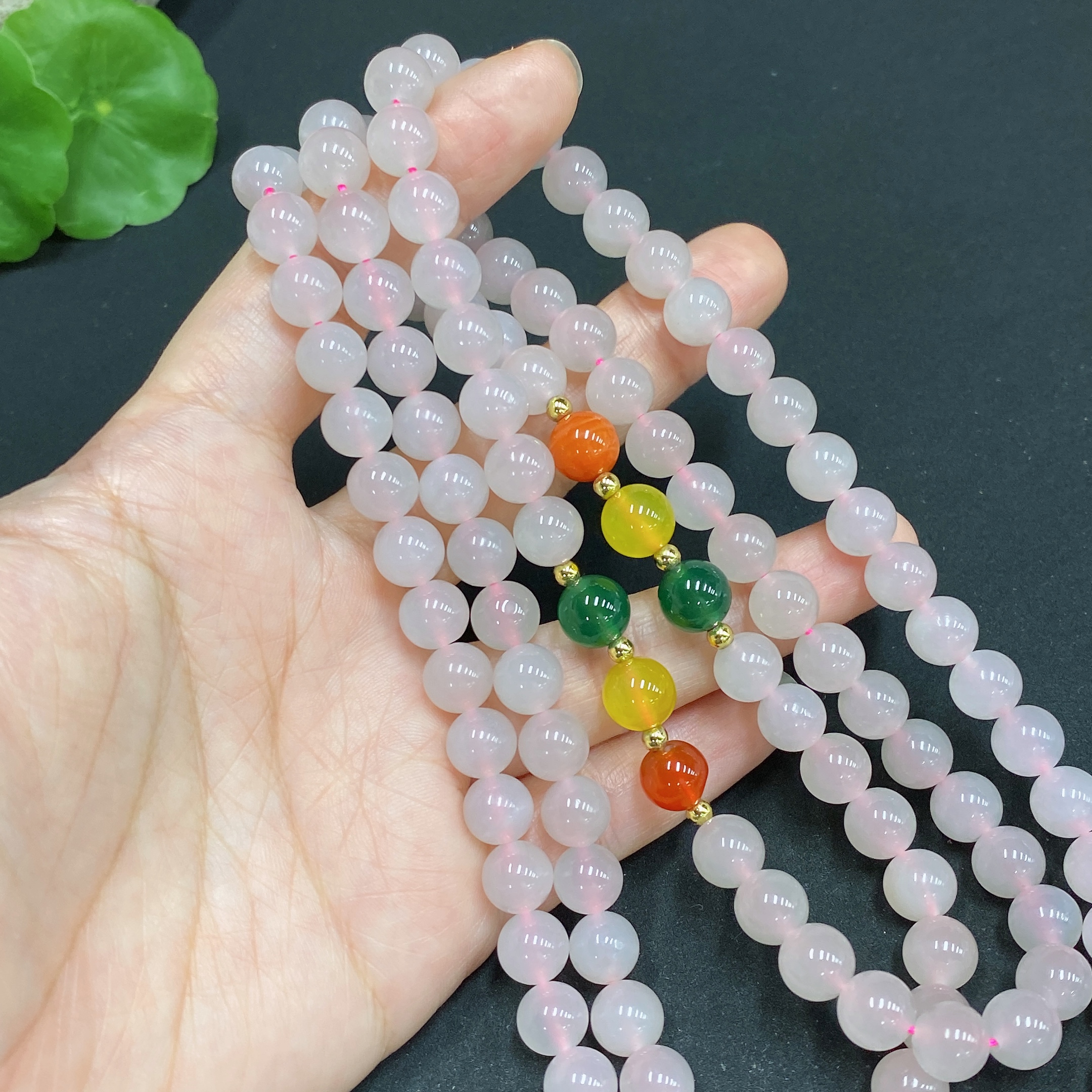 H34015554 Hetian Jade Bead Necklace, Approx. 7.6mm, Non-Gold-Inlaid, Total Weight Approx. 93.5g, Accessories Not Hetian Jade