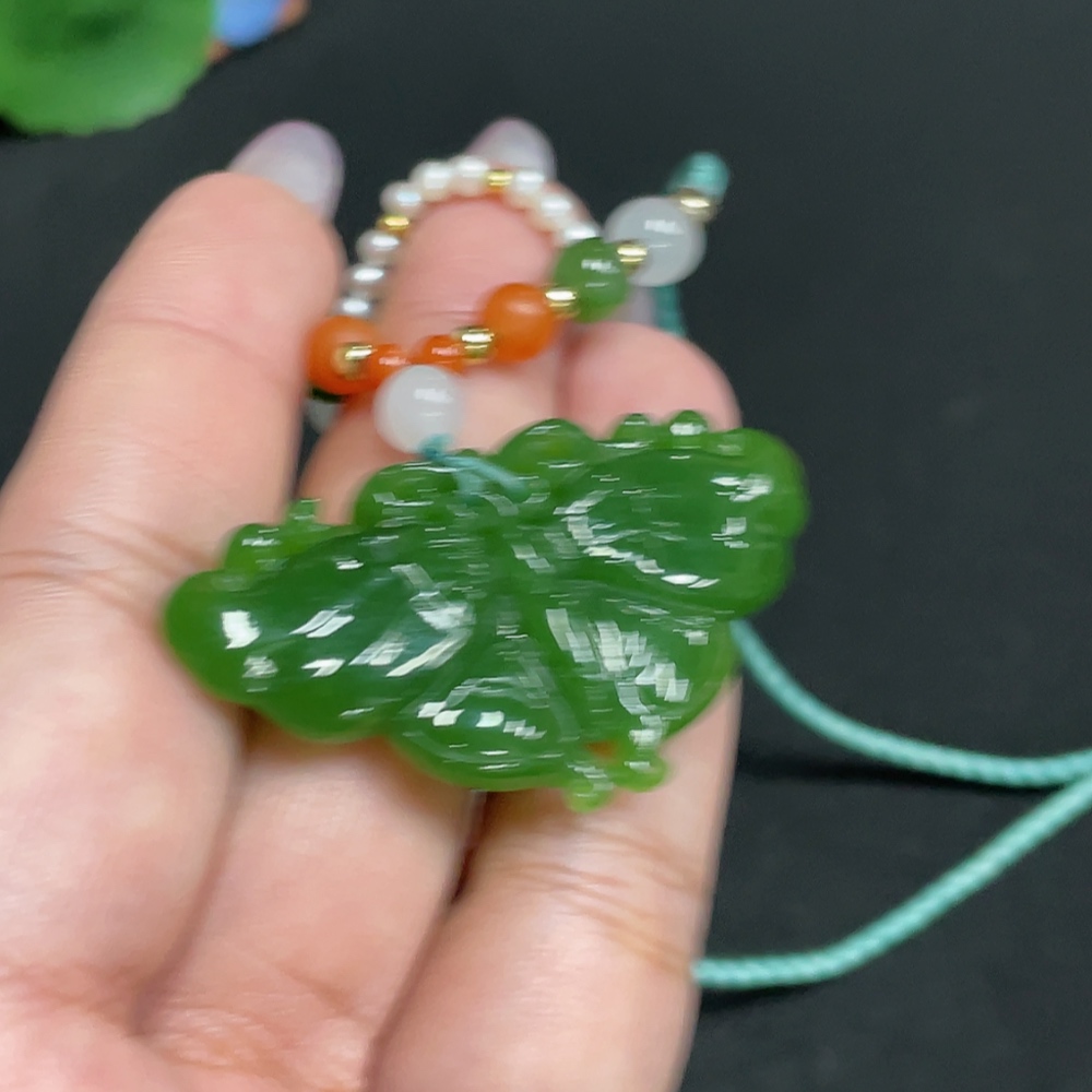 H34956173 Hetian Jade Jasper Pendant Butterfly Gross Weight Approx. [with rope] 17.3g Beads Not Hetian Jade