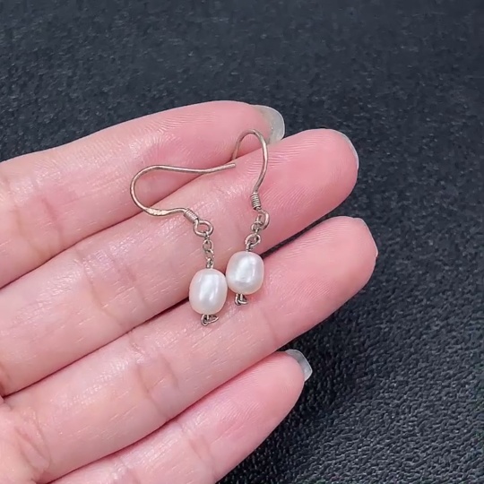 C34006555 Pearl Earrings Non-Gold Total Weight Approx.1.12g Size 5.6mm