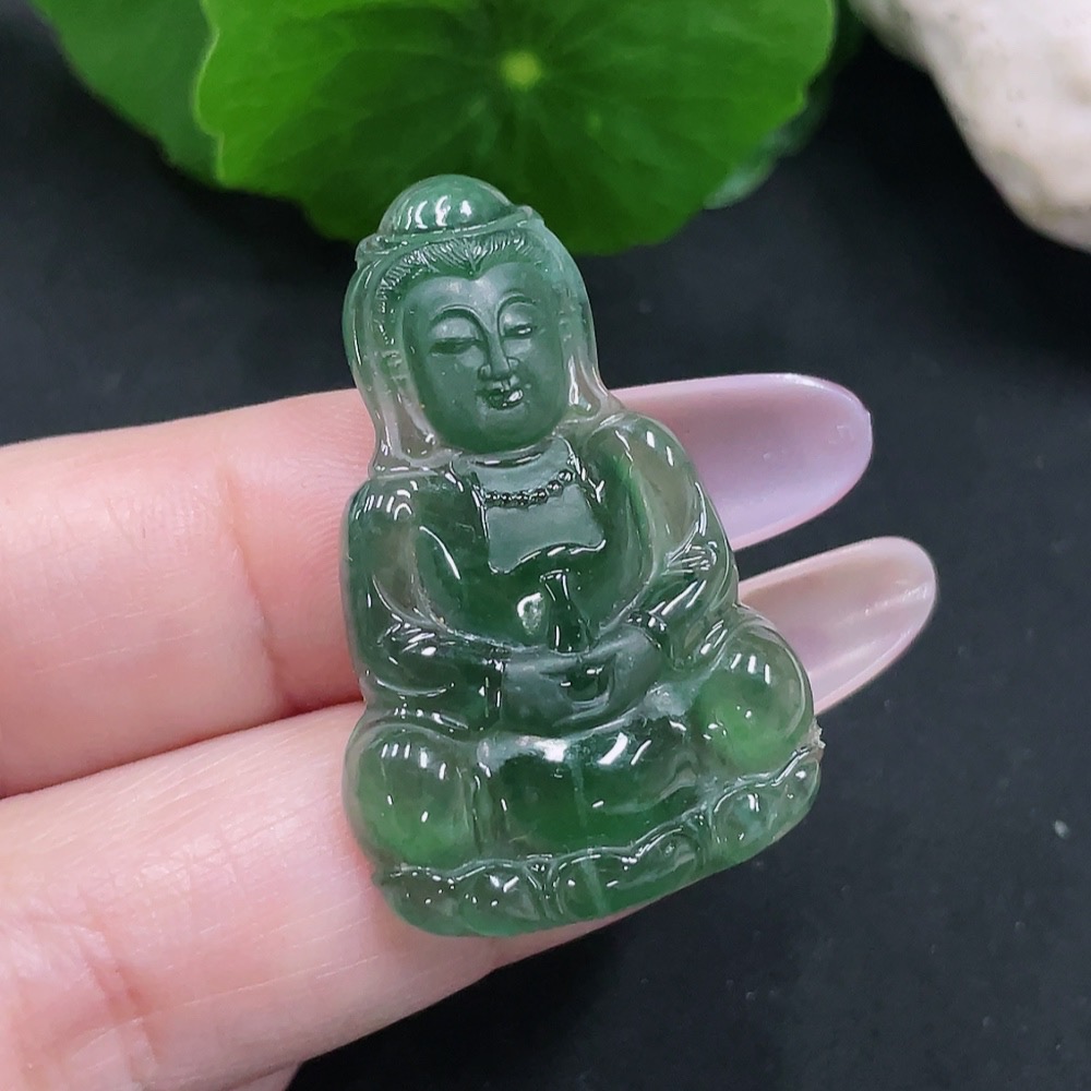 F35127839 Jadeite Guanyin Pendant Total Weight Approximately 5.3g