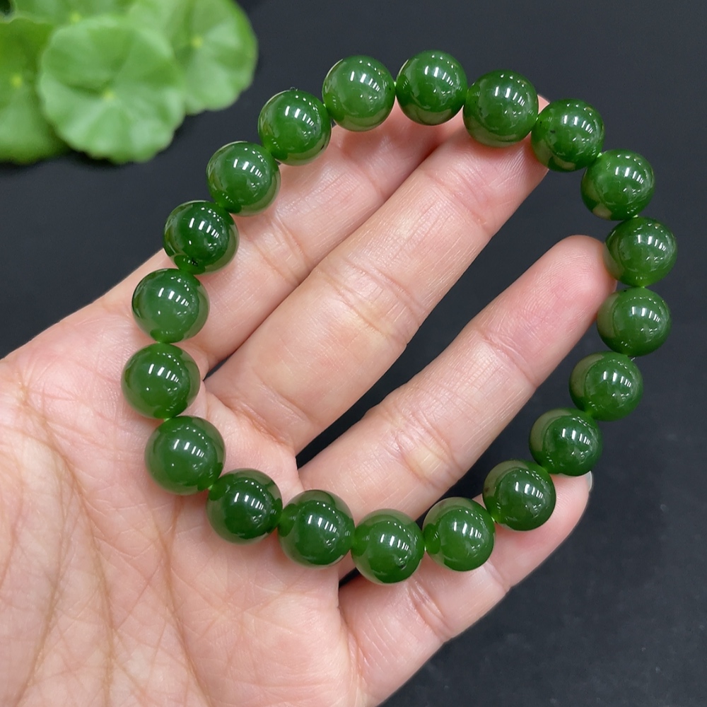 H35102727 Hetian Jade Bracelet, Approx. 9.7mm, Total Weight Approx. 27.7g