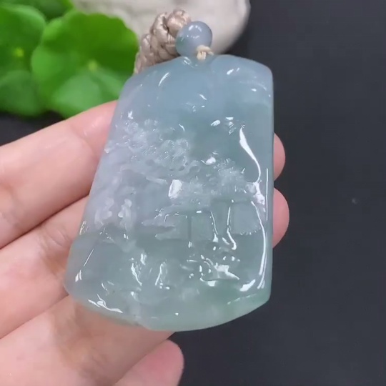 F29411376 JadeiteLandscape Pendant (Total weight approx. 35.7g including cord)